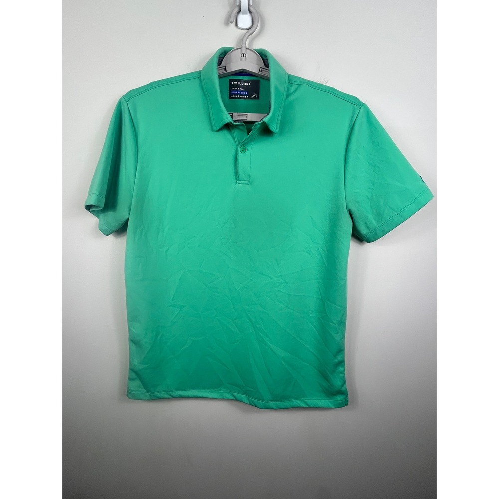 Twillory Athleisure Polo Shirt Mens Large Green Short Sleeve Athletic Athlounger